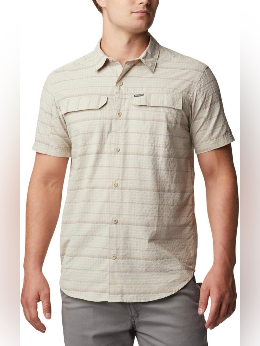 Columbia Silver Ridge Seersucker Shirt Men's M Short Sleeve Stripe NWT Sealed
